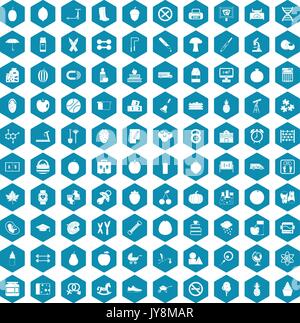 100 apple icons sapphirine violet Stock Vector