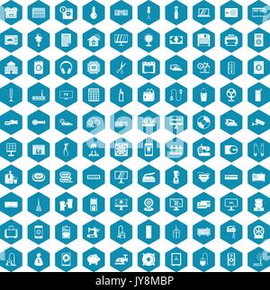 100 appliances icons sapphirine violet Stock Vector