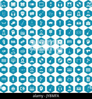100 audience icons sapphirine violet Stock Vector
