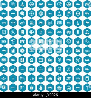 100 auto icons sapphirine violet Stock Vector