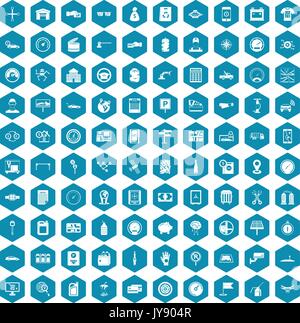 100 auto repair icons sapphirine violet Stock Vector