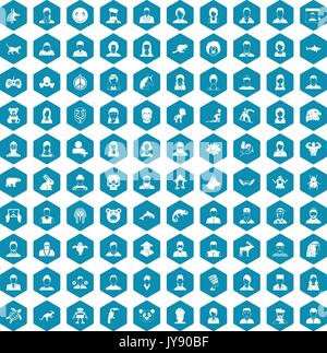 100 avatar icons sapphirine violet Stock Vector