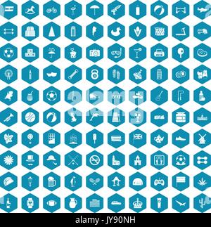 100 ball icons sapphirine violet Stock Vector