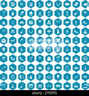 100 banquet icons sapphirine violet Stock Vector