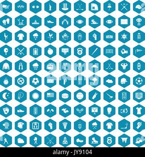 100 baseball icons sapphirine violet Stock Vector