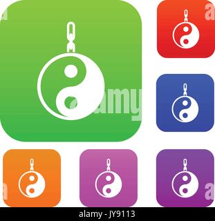 Sign yin yang set collection Stock Vector