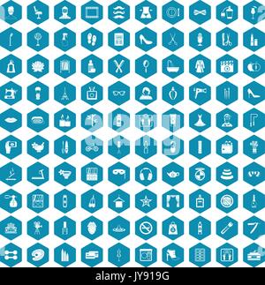 100 beauty and makeup icons sapphirine violet Stock Vector