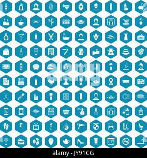 100 beauty salon icons sapphirine violet Stock Vector