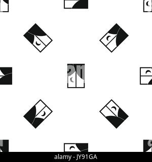 Nightly window pattern seamless black Stock Vector
