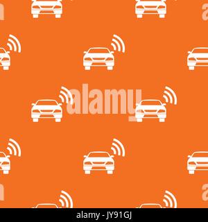 Car with wifi sign pattern seamless Stock Vector