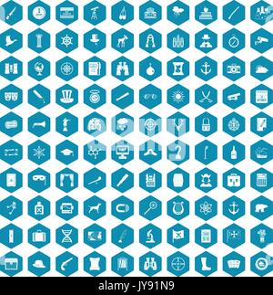 100 binoculars icons sapphirine violet Stock Vector