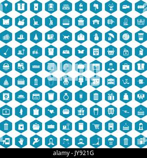 100 box icons sapphirine violet Stock Vector