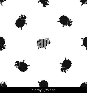 Sheep pattern seamless black Stock Vector