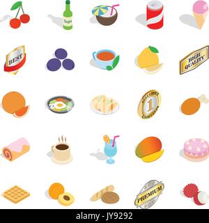 Drinks icons set, isometric style Stock Vector