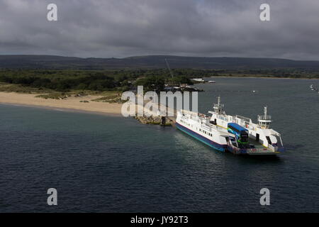 Studland Ferry in dramatic lighting at Studland Dorset England Stock Photo