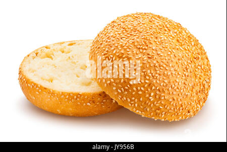 sliced sandwich bun  isolated Stock Photo