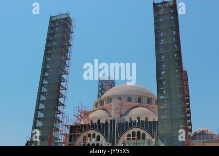 The Great Mosque in the center of Tirana, which is currently under construction. Albania, South-east Europe. Stock Photo