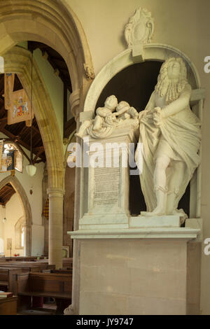 The ornately carved memorial to James Noel within the church of St Peter & St Paul, Exton, Rutland, England Stock Photo