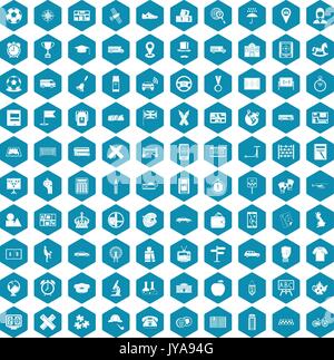 100 bus icons sapphirine violet Stock Vector