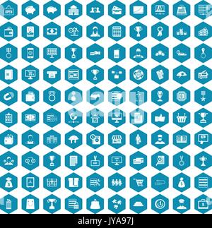 100 business icons sapphirine violet Stock Vector