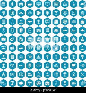 100 business career icons sapphirine violet Stock Vector