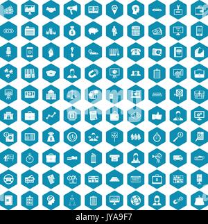 100 business group icons sapphirine violet Stock Vector