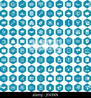 100 business process icons sapphirine violet Stock Vector