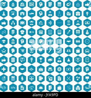 100 business strategy icons sapphirine violet Stock Vector