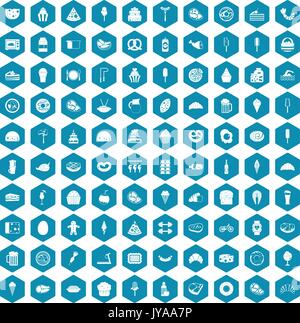 100 calories icons sapphirine violet Stock Vector