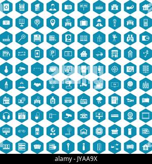 100 camera icons sapphirine violet Stock Vector