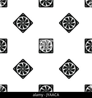 Computer fan pattern seamless black Stock Vector