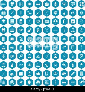 100 care icons sapphirine violet Stock Vector