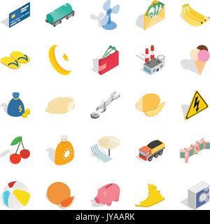 Emirates icons set, isometric style Stock Vector