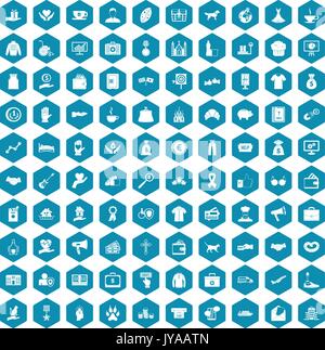 100 charity icons sapphirine violet Stock Vector