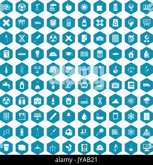100 chemistry icons sapphirine violet Stock Vector