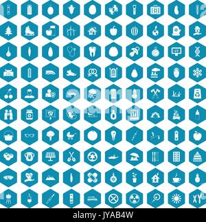 100 child health icons sapphirine violet Stock Vector