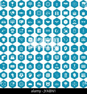 100 clock icons sapphirine violet Stock Vector