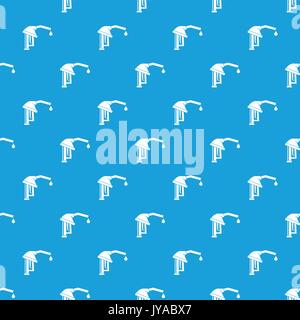 Gasoline pump nozzle pattern seamless blue Stock Vector