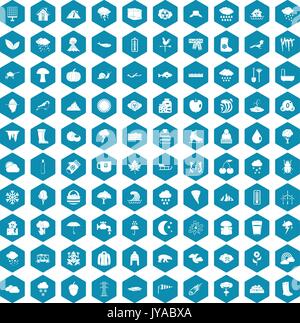 100 clouds icons sapphirine violet Stock Vector