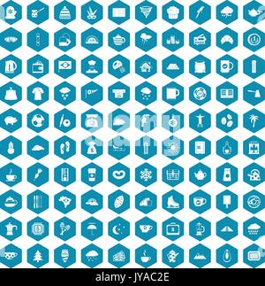 100 coffee cup icons sapphirine violet Stock Vector