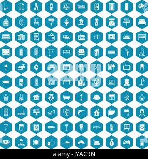 100 comfortable house icons sapphirine violet Stock Vector