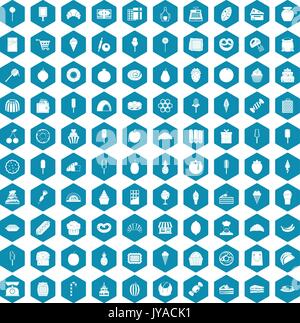 100 confectionery icons sapphirine violet Stock Vector