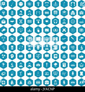100 conference icons sapphirine violet Stock Vector