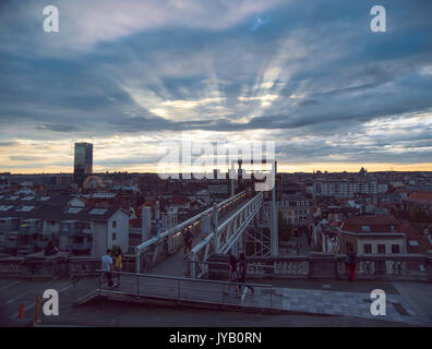 Elevator and view from Place Poelaert Stock Photo