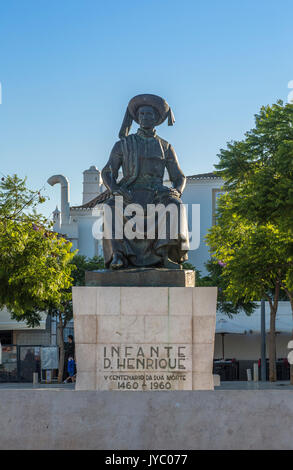 Henry the Navigator also called Infante Henrique known for his expeditions Lagos Faro district Algarve Portugal Europe Stock Photo