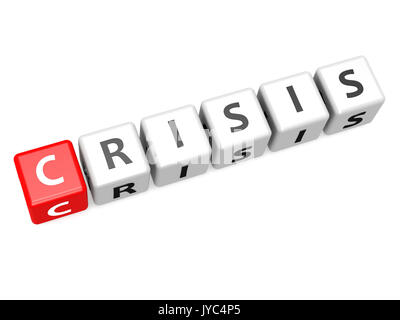 Crisis crossword image with hi-res rendered artwork that could be used for any graphic design. Stock Photo