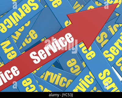 Service arrow image with hi-res rendered artwork that could be used for any graphic design. Stock Photo