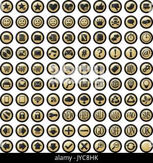 vector glossy icons set for web design isolated on white, in vector format very easy to edit, individual objects, only solid colors, no gradients Stock Vector