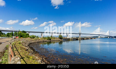 Almost completed road bridge Queensferry Crossing spanning the Firth of Forth west of Edinburgh between south and North Queensferry in Sccotland UK Stock Photo