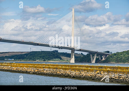Almost completed road bridge Queensferry Crossing spanning the Firth of Forth west of Edinburgh between south and North Queensferry in Sccotland UK Stock Photo
